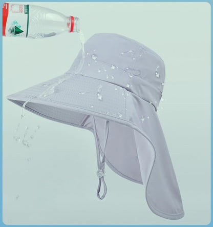 Sun-Hats Women Fishing-Hat Outdoor Summer Wide-Brim UV Protection Hiking - color: Champers Grey