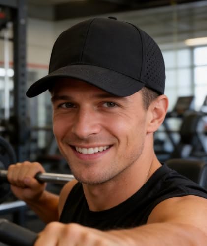 2 Pack Snapback Hats for Men Women Quick Dry Workouts Hat - color: White + Black
