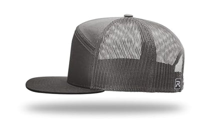 Richardson 168 Hi-Pro 7 Panel Adjustable Snapback Trucker Mesh Back Cap - color: Charcoal