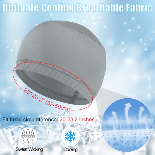 Cooling Skull Caps for Men Hard Hat Helmet Liner Cycling Cap Running Beanie - color: 2pcs-（white+light Gray）