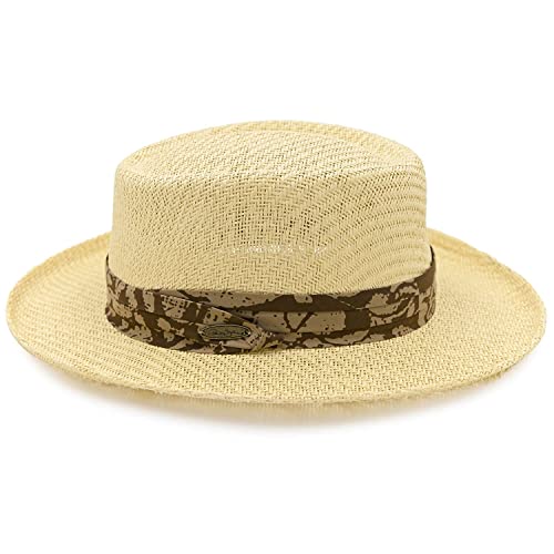 Panama Jack Mens Straw Safari Sun Hat - color: Brown, size: Large-X-Large