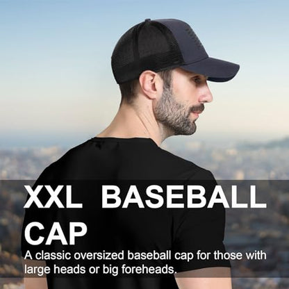 Oversize XXL American Flag Trucker Hat - color: Navy/Black, size: XX-Large