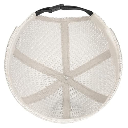 Mens Mesh Brimless Cap with No Brim, Summer Docker Cap Beanie Hat Flip Sailor Skullcap Breathable - color: Beige(off White)