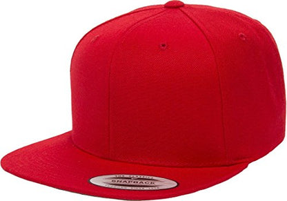 Custom Hat. 6089 Classic Snapback. Embroidered. Place Your Own Text/Logo - color: Red