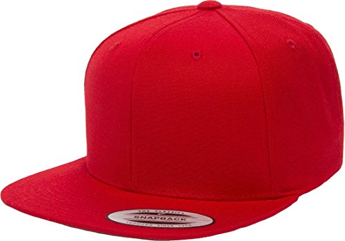 Custom Hat. 6089 Classic Snapback. Embroidered. Place Your Own Text/Logo - color: Red