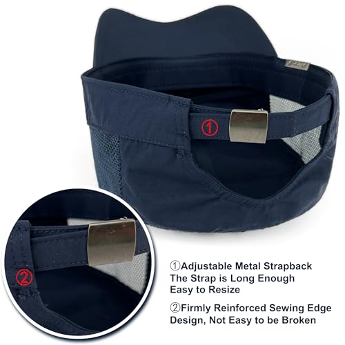 Loneshark Water Resistant Military Hat Quick Dry Cadet Cap Army Flat Top - color: Sport-logo-w-mesh-navy
