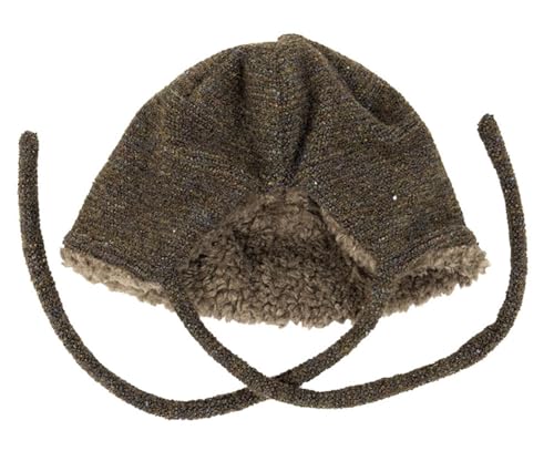 Women Winter Fleece Beanies Hat with Ear Flaps Soft Warm Crochet Skull Cap - color: A Coffee