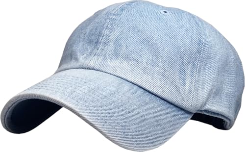 KBETHOS® Classic Washed Cotton Baseball Cap - color: Light Denim