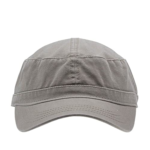 The Vintage Year Heavy Stitch Washed Cotton Cadet Hat Military Army Cap - color: Dark Khaki, size: One Size