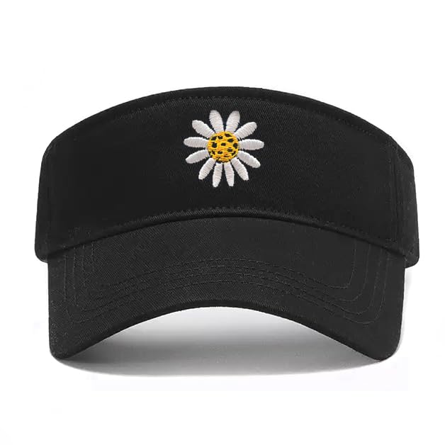 Embroidered Pickleball Visor Men Women,Gifts for Pickleball Lovers - color: Black, style: Pickleball Flower