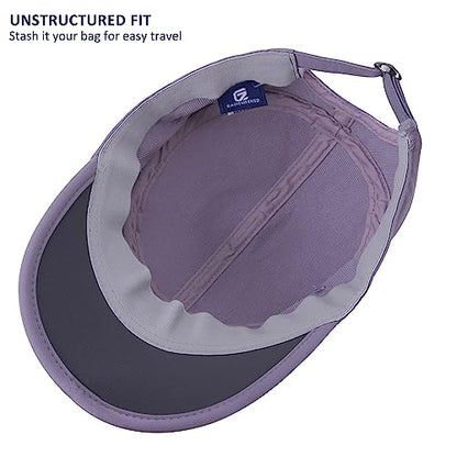 GADIEMKENSD Stretch Army Cap Cadet Military Hats Flat Top Baseball Cap Short Bill Breathable - color: Purple