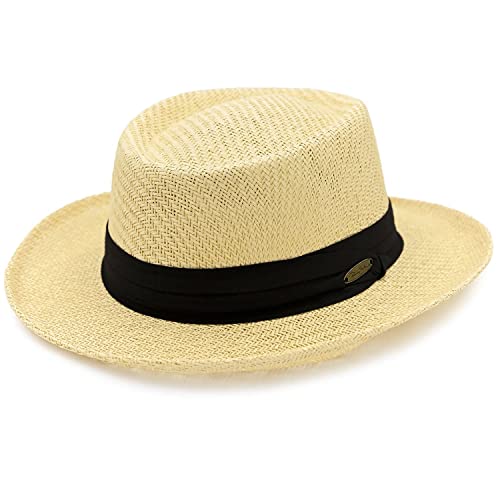 Panama Jack Mens Straw Safari Sun Hat - color: Black, size: Large-X-Large