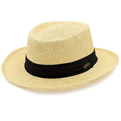 Panama Jack Mens Straw Safari Sun Hat - color: Black, size: Large-X-Large