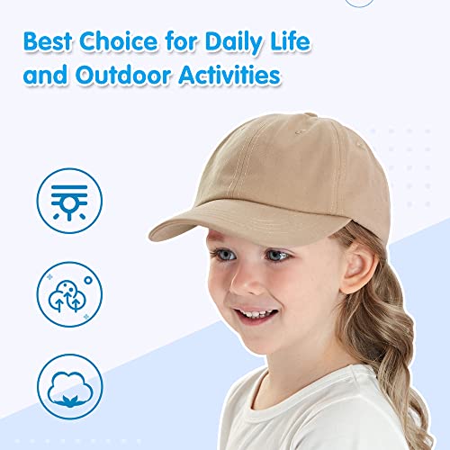 Peecabe Plain Toddler Baseball Hat Unisex Cotton Kids Trucker Hat Adjustable Baby Boys Sun Caps Girls Baseball Cap 1-5Y - color: Khaki, size: 2-4T