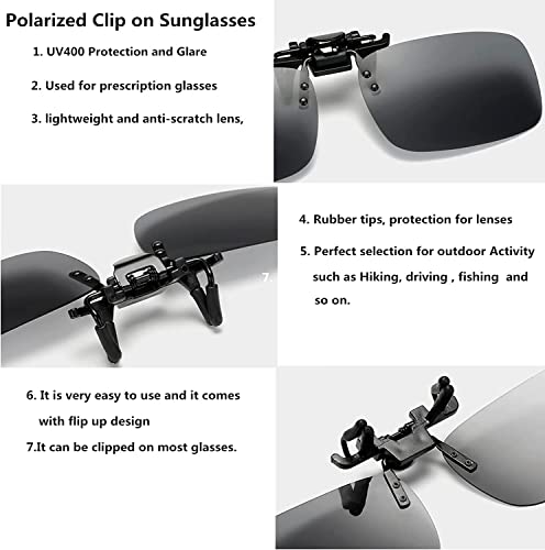 Clip on Flip up Polarized Lens For Prescription Glasses UV Protection Sunglasses (Clear lenses not Polarized) - color: 1n44 8pack Mixcolor