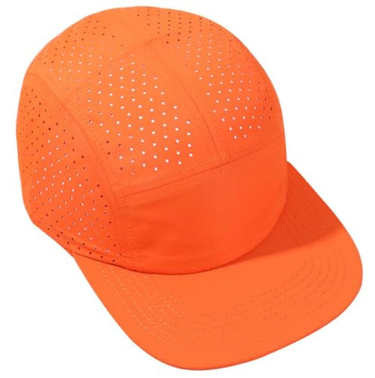 COOLSOME Five Panels Hat Basic Daily Wear Breathable Mesh Airy Quick Dry Cap - color: Laser Mesh|orange M 56-60cm
