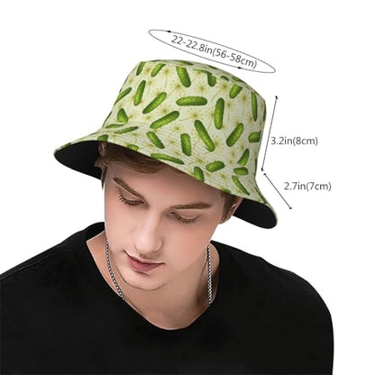Bucket Hat for Men Women Packable Sun Hats Fisherman Outdoor Summer Travel Hiking Beach Caps - color: Green Fruits