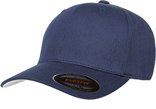 Flexfit/Yupoong Men's Cotton Twill Fitted Cap - color: Navy, size: Small-Medium