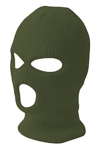 TOP HEADWEAR 3-Hole Winter Ski Mask - color: Olive