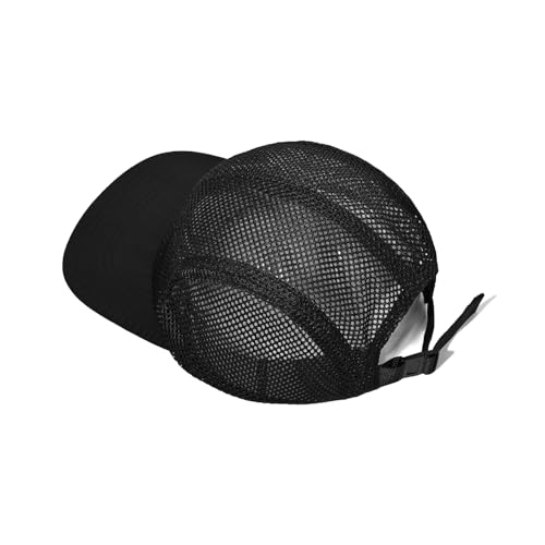 CLAPE Mesh 5 Panel Cap Flat Bill Dad Hat Quick Dry Baseball Cap Cooling Sports Hat Unstructured Trucker Cap Hiphop Dad Hat - color: Wbqw241-black