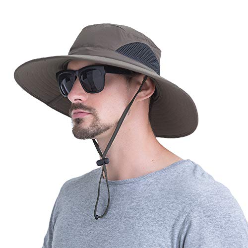 YR.Lover.Outdoor Boonie Men and Women's Hat Sun Protection Waterproof Cap for Safari Fishing Hunting Bucket Hat - color: Army Green