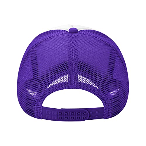 Mens Twisted Trucker Hat Mesh Snapback Adjustable Baseball Cap - color: Purple