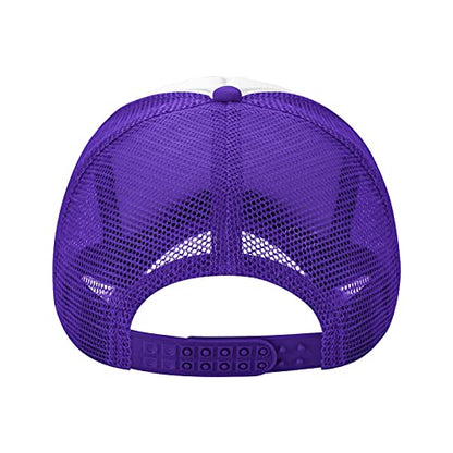 Mens Twisted Trucker Hat Mesh Snapback Adjustable Baseball Cap - color: Purple