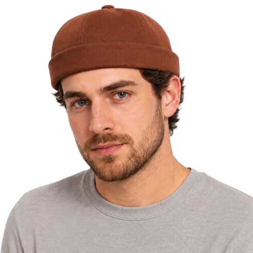 Adjustable Unisex Hip-Hop Docker Hat Dome Brimless Hats - color: Orange