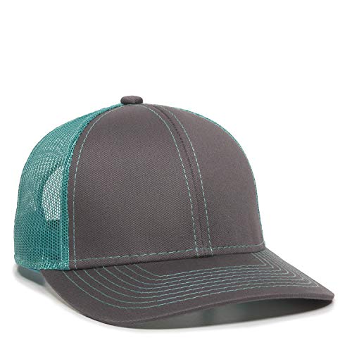 Outdoor Cap Unisex-Adult Outdoor Cap Structured Mesh Back Trucker Cap - color: Charcoal/Aqua