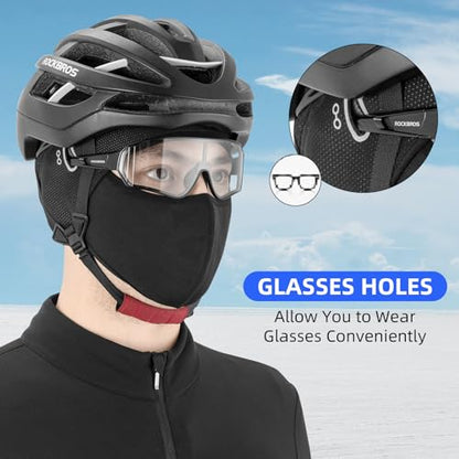 ROCKBROS Helmet Liner, Thermal Fleece Skull Cap with Glasses Holes