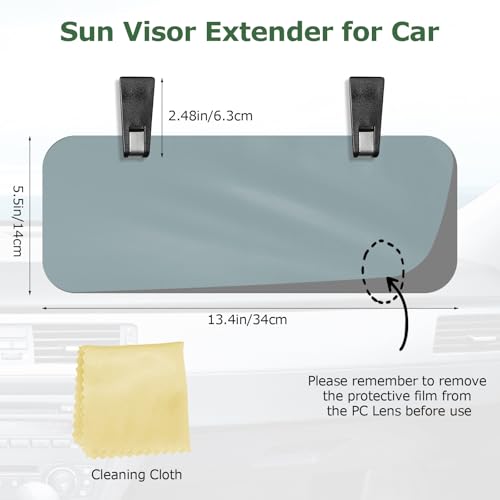 Sun Visor Extender for Car Windshield Shade Visor Extension - Adjustable Dual Clip Anti-Glare Polarized Sunvisor Blocker Shield Protection for Window Mirror Side Driving Accessories