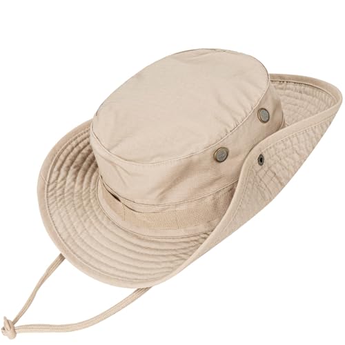 Sun Hats for Men Women Bucket Hat UPF 50+ Boonie Hat Foldable UV Protection Hiking Beach Fishing Summer Safari - color: 1pack-khaki