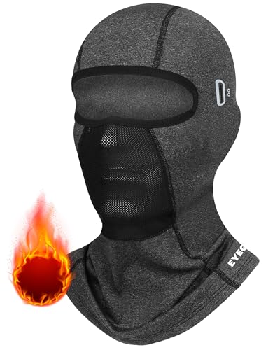 Winter Balaclava Ski Mask for Men Women Thermal Face Mask Breathable Face Cover for Cold Weather Motorcycle Snowboard - color: Glassholes-dark Grey