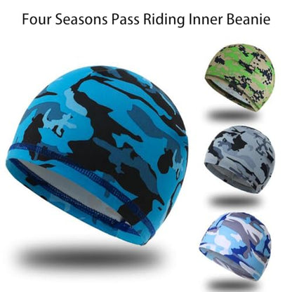 Helmet Skull Caps Sport Cycling Sweat Wicking Helmet Liner Quick Dry Running Hat for Men and Women - color: Checkered Royal Blue