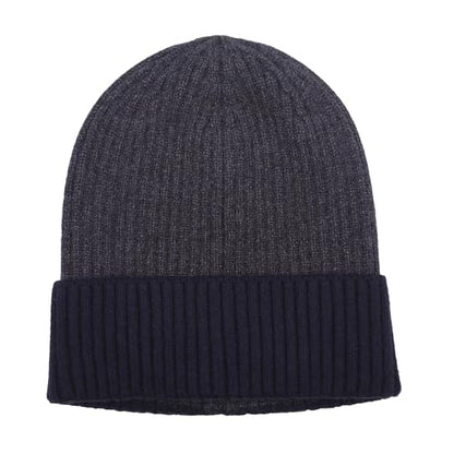 ZLYC Men Winter Knit Fisherman Beanie Hat Fashion Warm Daily Skull Cap - color: Cuffed Navy