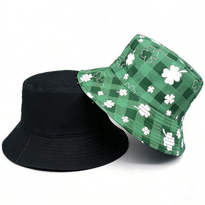 Bucket Hat for Women Men Beach Sun Hat Fishing Hat Double Side Wear Reversible Fisherman Hat - color: St. Patrick's Day