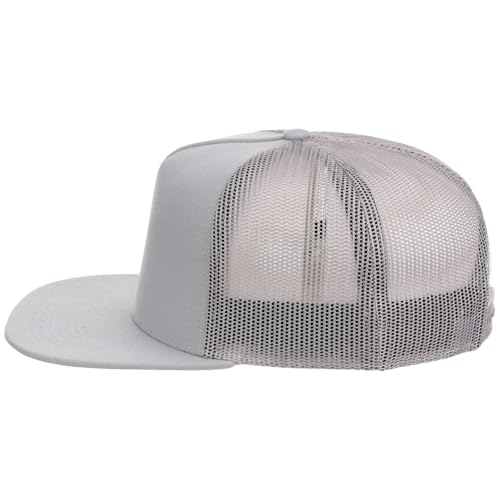 Lids Blank Essential 5-Panel Trucker Adjustable Snapback Hat - color: Grey