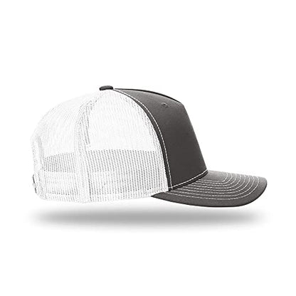 Richardson 112FP & 112PFP Classic Fit Five-Panel Snapback Trucker Cap |OSFM - color: Charcoal/White