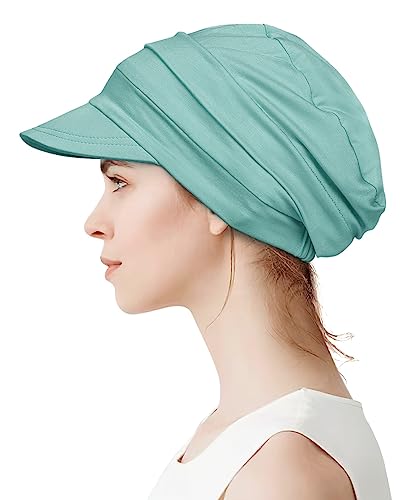 Alnorm Super Soft Breathable Viscose Slouch Hat Oversized Baseball Cap for Women - color: Grass Green