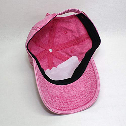 Heavy Washed Coated Canvas Wax-Look Adjustable Low Profile Men Women Baseball Cap - color: Snow Washed Hot Pink