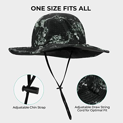 KastKing Sol Armis UPF 50 Boonie Hat for Sun Protection,Men Women - color: Boulder Camo Obsidian