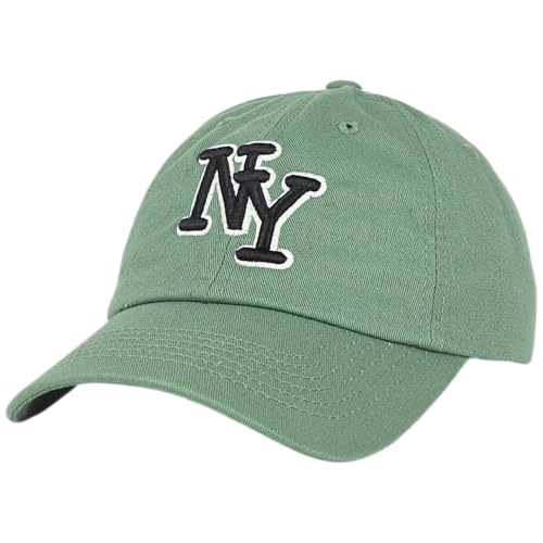 NY 3D Embroidered Dad Hat - New York Baseball Cap - color: Moss - Black