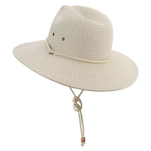 Jeanne Simmons Men's UPF 50+ Chin Cord Safari Hat - color: Khaki, size: X-Large