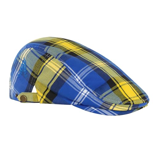 Royal & Awesome Men's Golf Flat Cap, Funny Golf Hats - color: Doddie Tartan