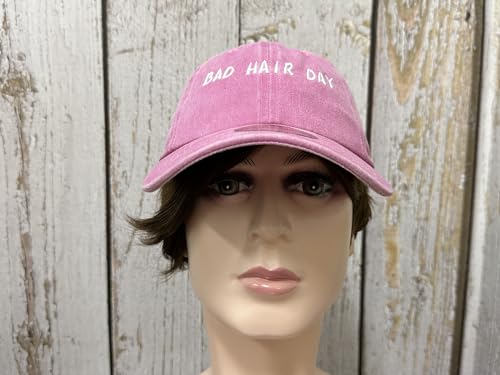 Embroidered Baseball Caps for Men and Women - color: Bad Hair Day (Washed Pink)