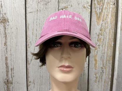 Embroidered Baseball Caps for Men and Women - color: Bad Hair Day (Washed Pink)