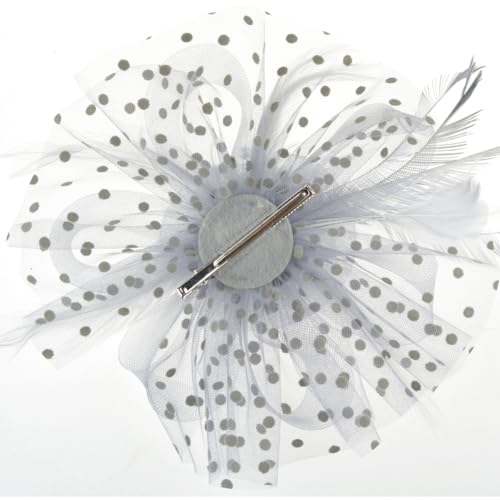 AQOKKA Women Fascinators Hats Flower Fascinators with Headband and Clip Tea Party Headwear for Women and Girls - color: 1 Pc 7" Diameter / Grey