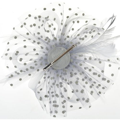 AQOKKA Women Fascinators Hats Flower Fascinators with Headband and Clip Tea Party Headwear for Women and Girls - color: 1 Pc 7" Diameter / Grey
