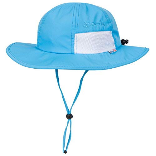 SwimZip UPF 50 Kids' Wide Brim Sun Hat, Sun Protection Hat - Baby & Toddler - color: Aqua, size: 0-6 Months