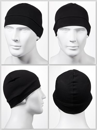 Syhood 6 Pcs Men Skull Caps Cotton Beanies Caps Sleep Hats - color: Dark